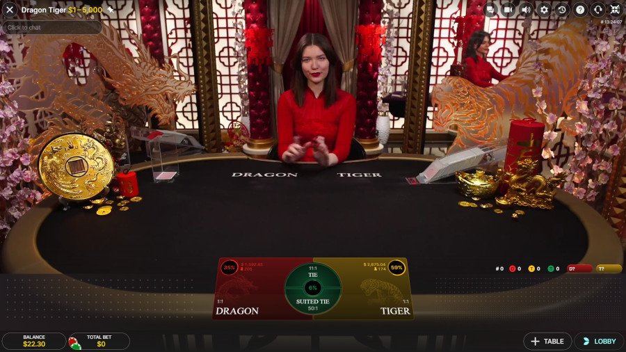 Dragon Tiger live game by Evolution