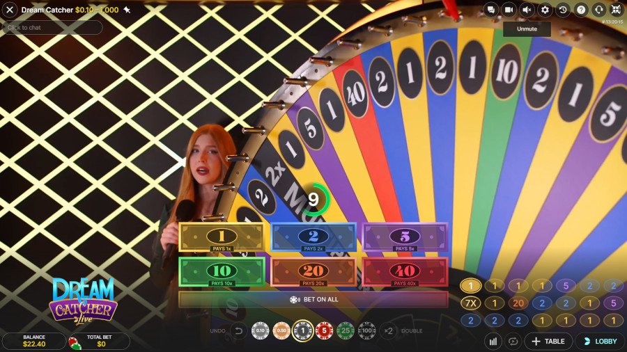 Dream Catcher game show by Evolution