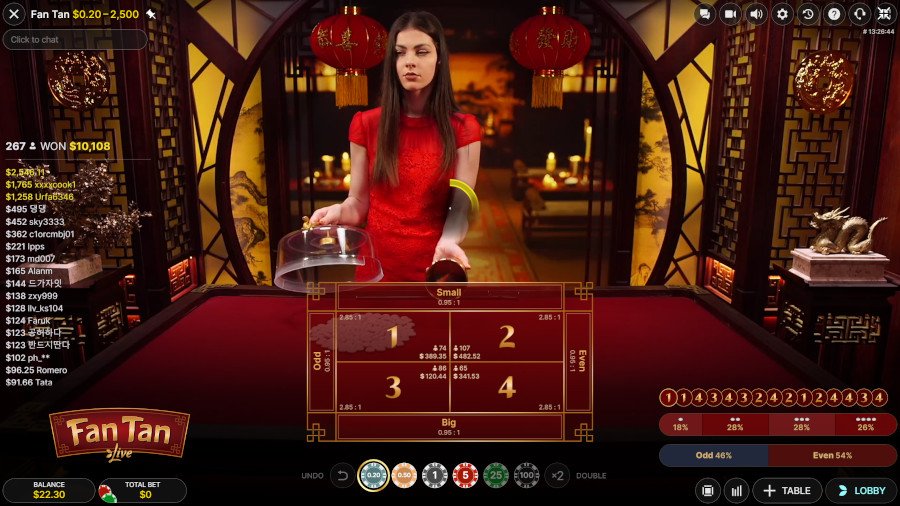 Fan Tan casino game by Evolution