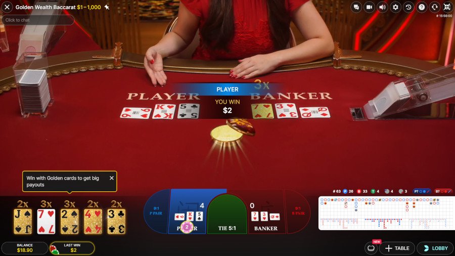 Live Dealer Golden Wealth Baccarat by Evolution