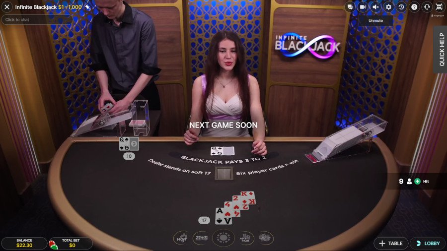 Infinite Blackjack by Evolution