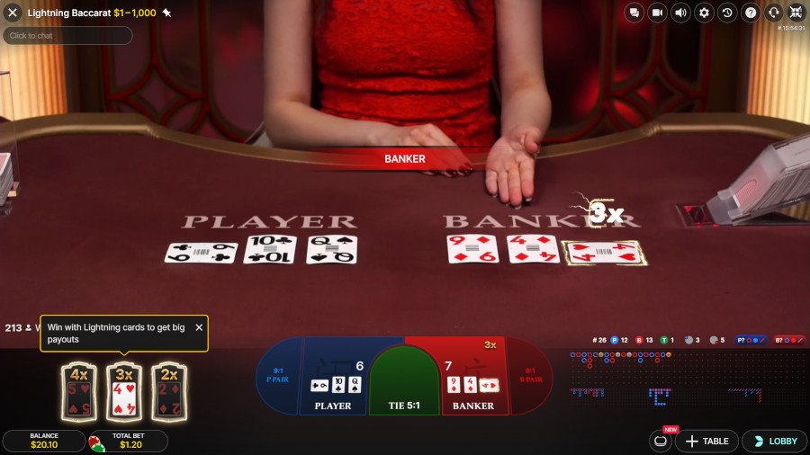 Live Dealer Lightning Baccarat by Evolution