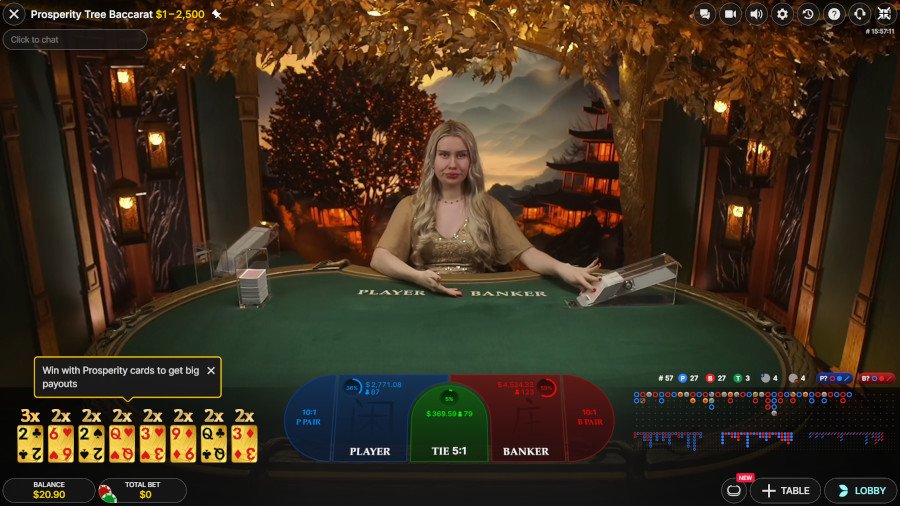 Live Dealer Prosperity Tree Baccarat by Evolution