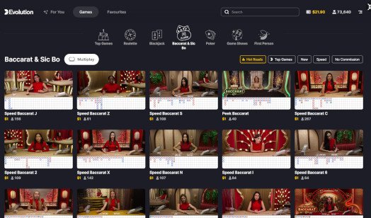 Top Evolution Live Dealer Baccarat