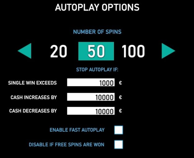 Autoplay options menu