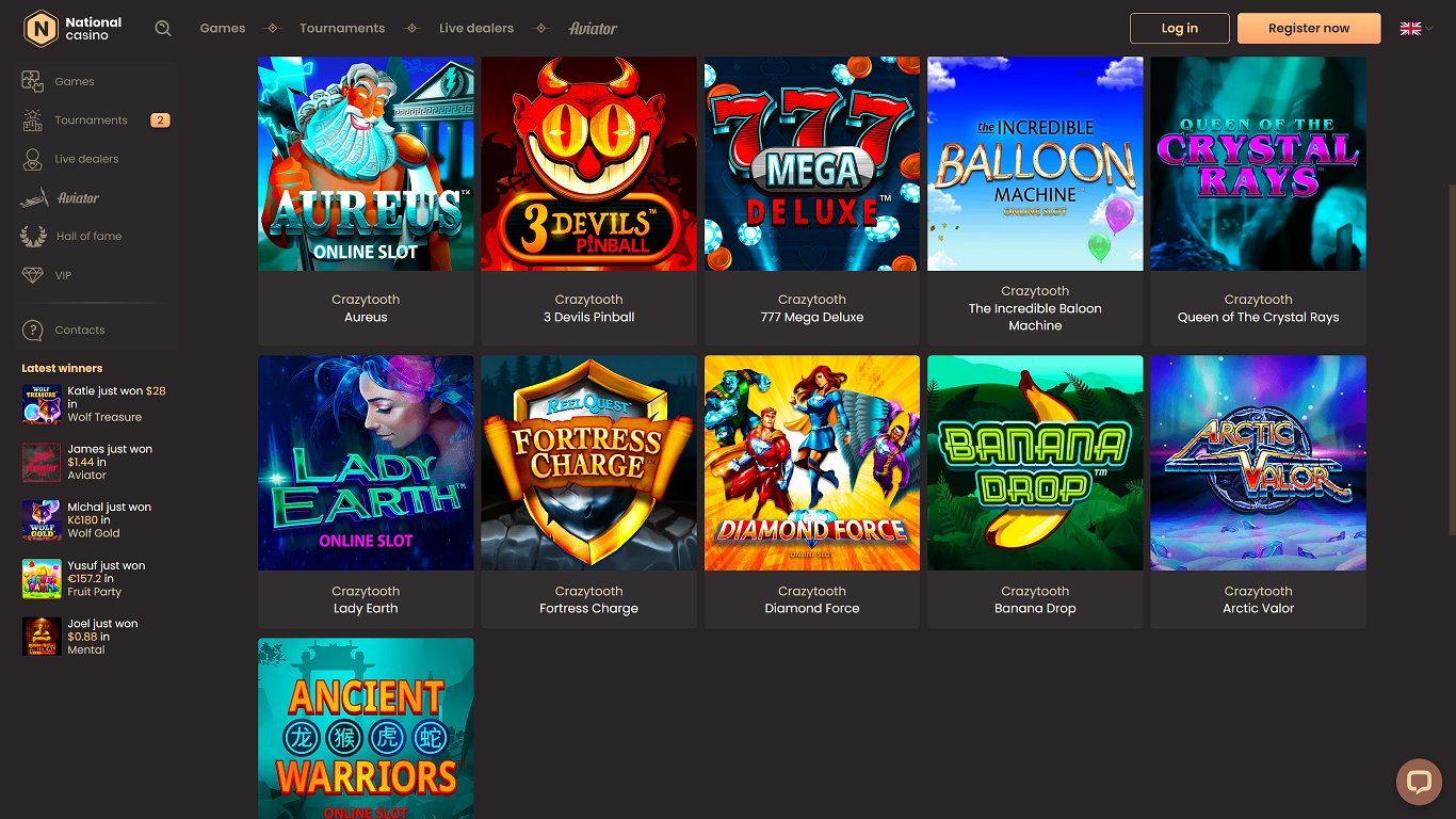 Typical Crazy Tooth casino slot collection