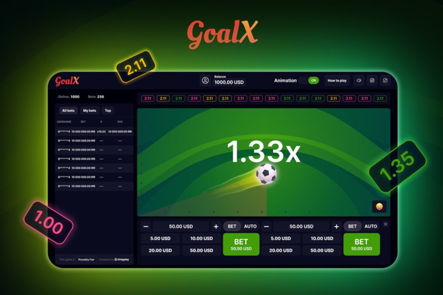 GoalX crash game by Onlyplay