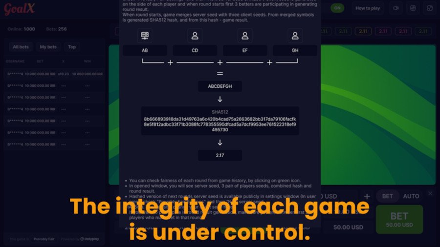 Provably Fair technology by Onlyplay