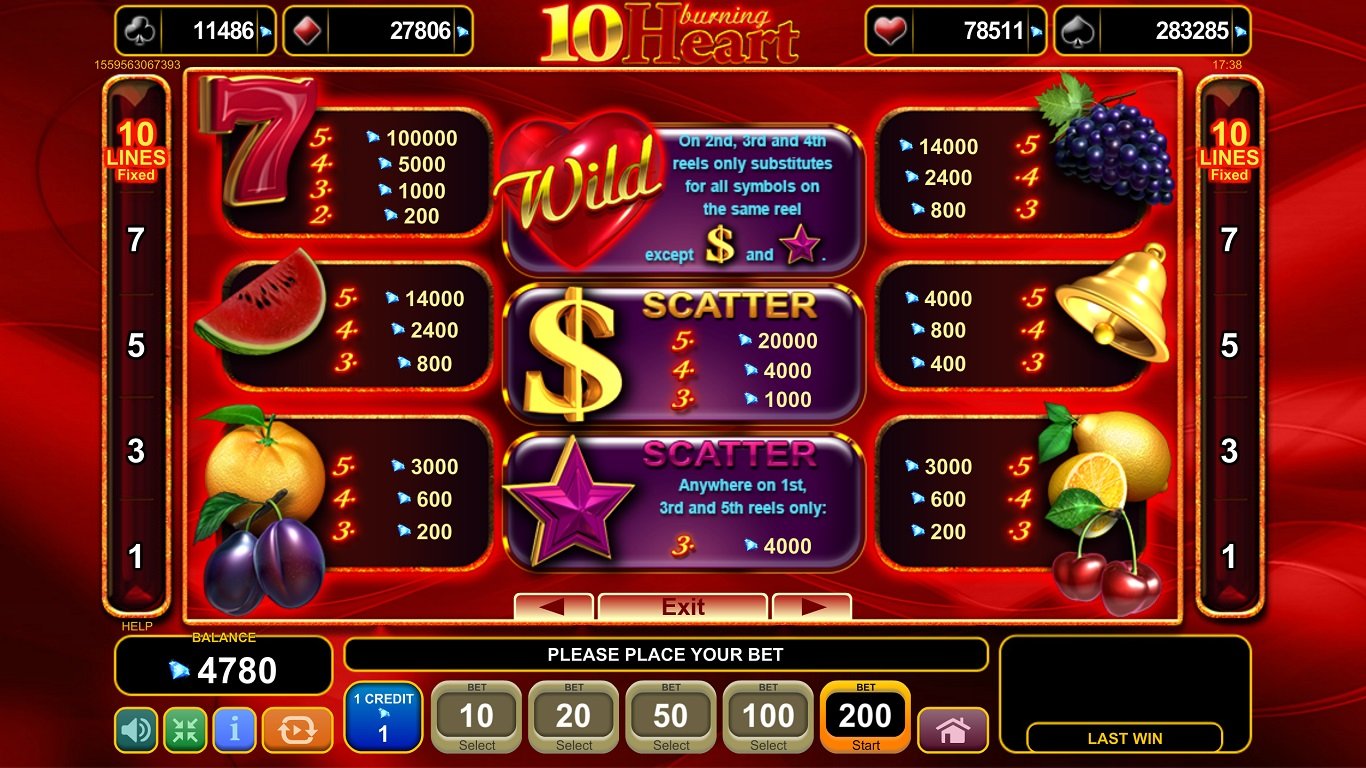 10 Burning Heart Slot Slot Image in Demo - pic. 3