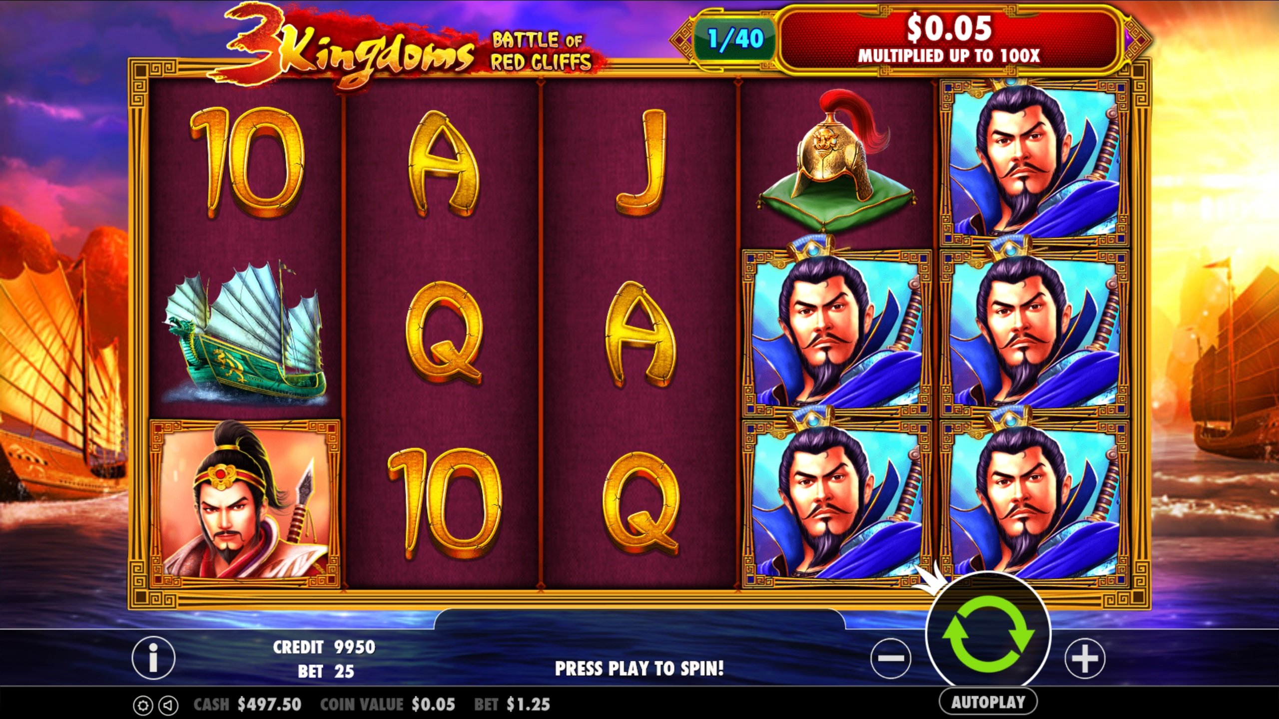 3 Kingdoms – Battle of Red Cliffs Slot Demo Image