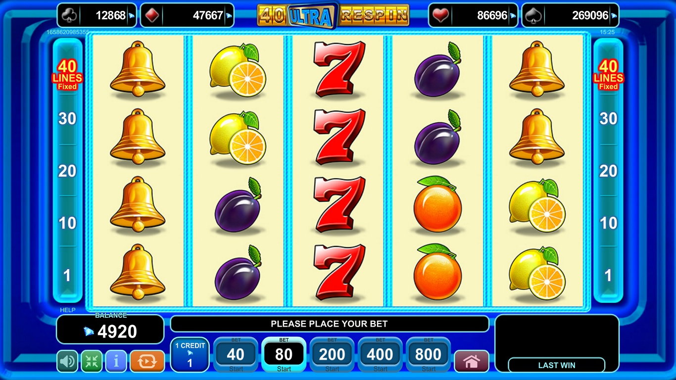 40 Ultra Respin Slot Demo Image