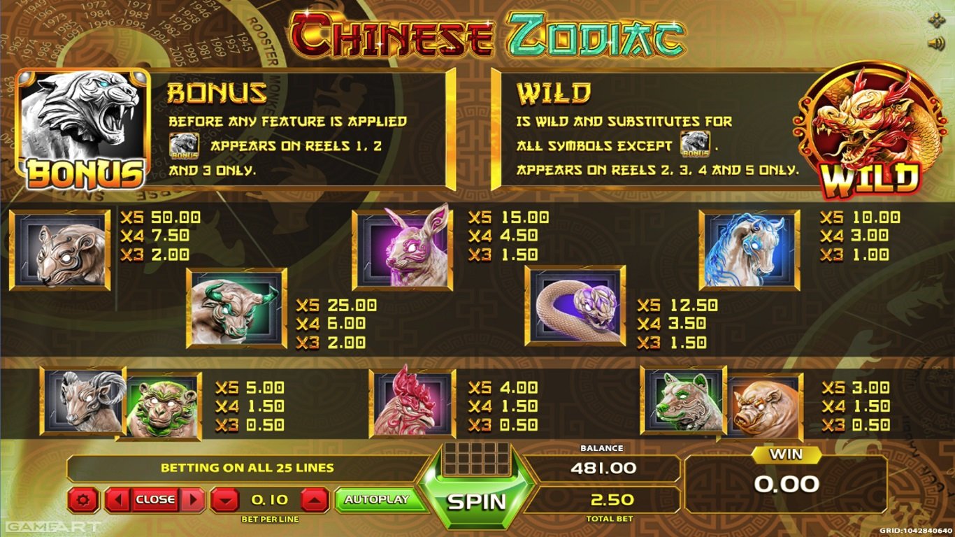 Chinese Zodiac Slot Slot Image in Demo - pic. 3