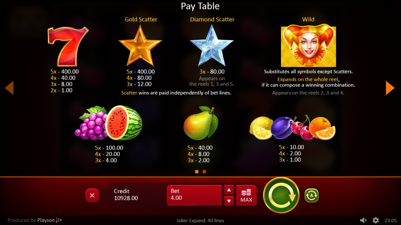 Joker Expand: 40 Lines Slot Slot Image in Demo - pic. 2
