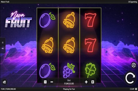 Neon Fruit Slot Logo
