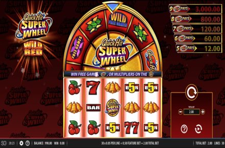 Quick Hit Super Wheel Wild Red Slot Logo