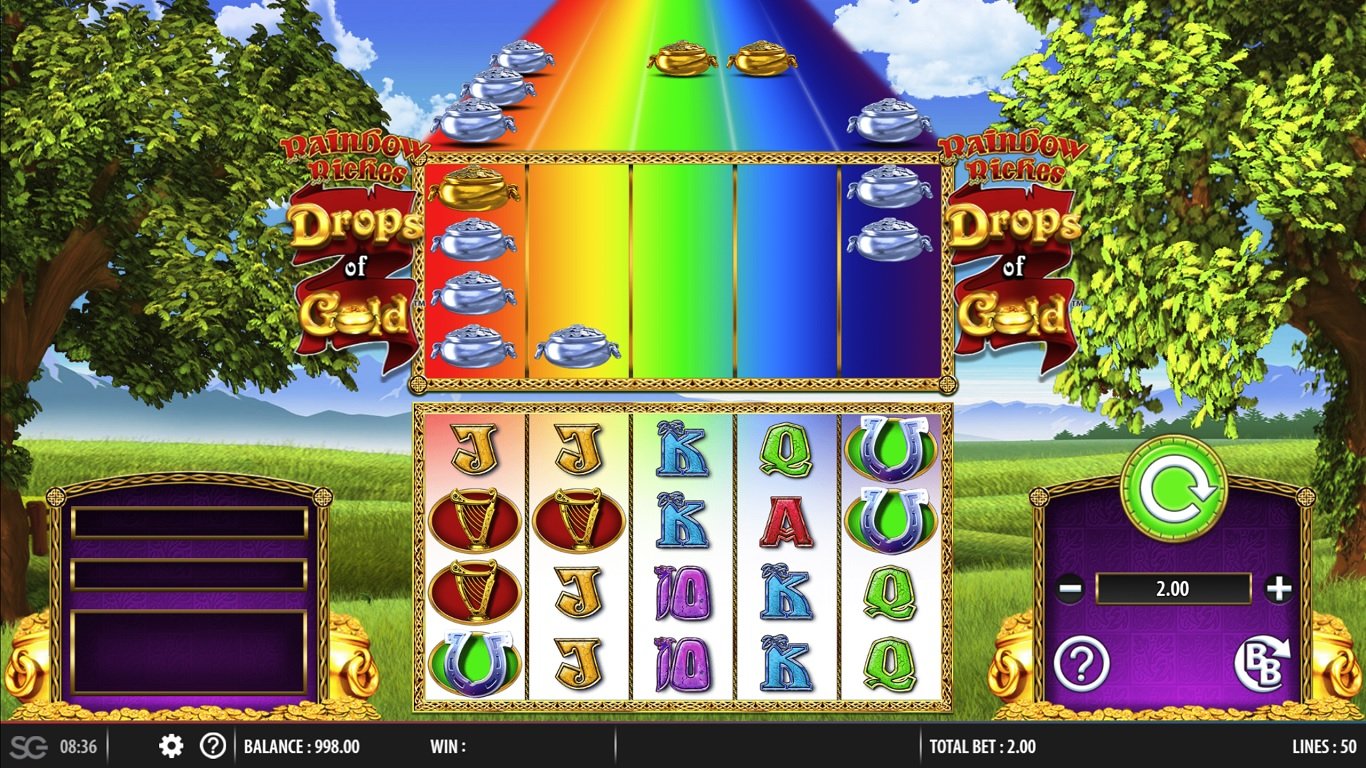 Rainbow Riches Drops of Gold Slot Demo Image