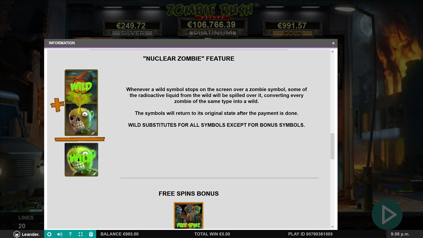 Zombie Rush Deluxe Slot Slot Image in Demo - pic. 3