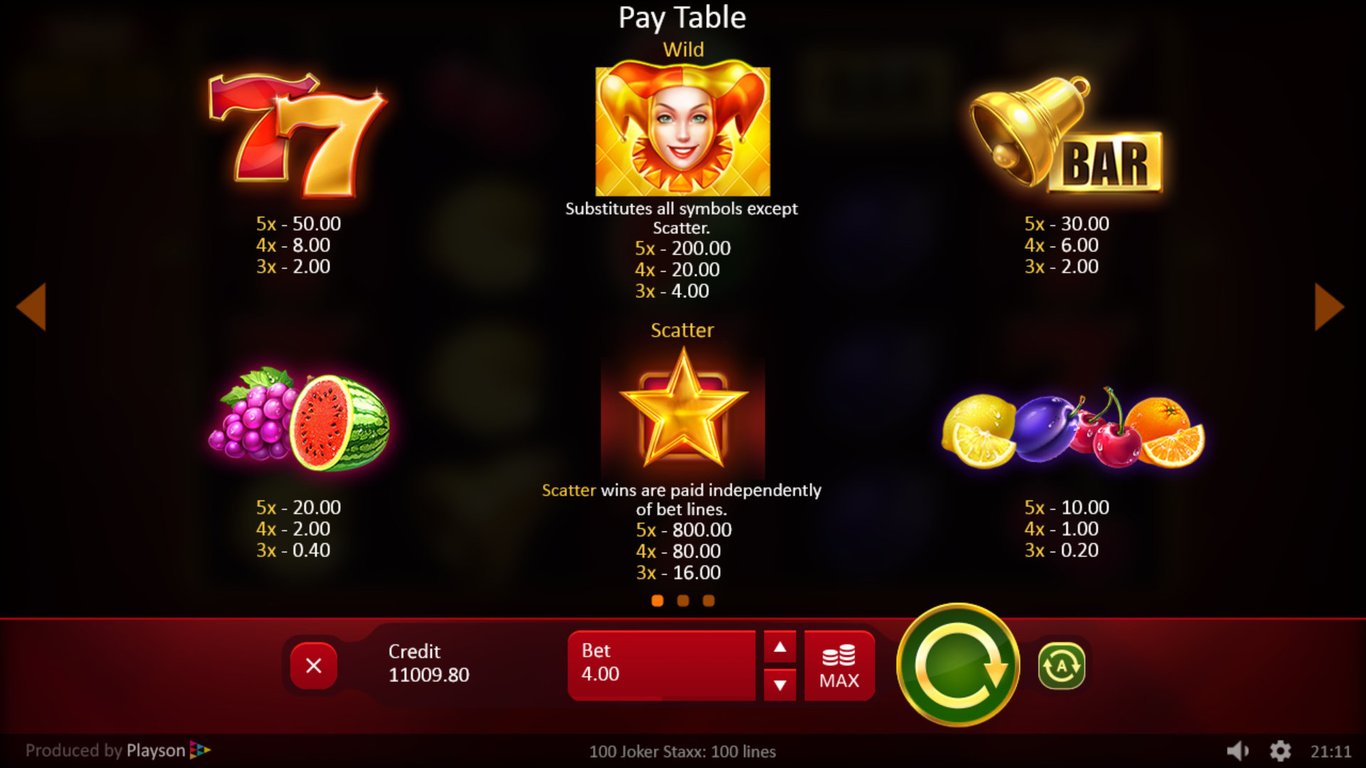 100 Joker Staxx Slot Slot Image in Demo - pic. 3