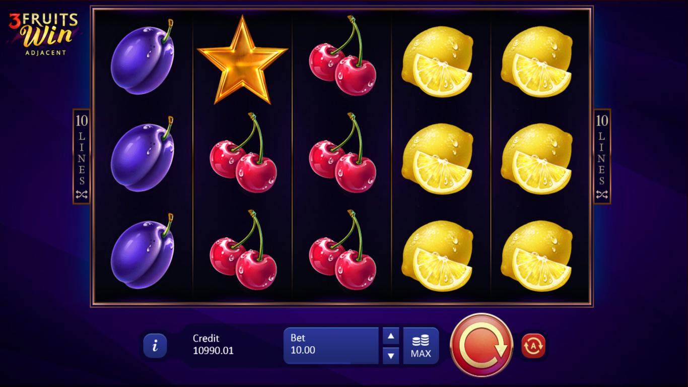 3 Fruits Win 10 Lines Slot Demo Image