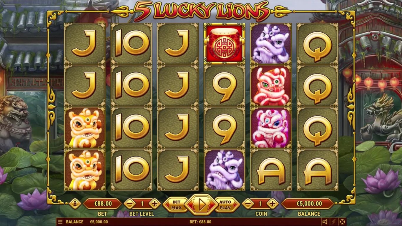 5 Lucky Lions Slot Demo Image