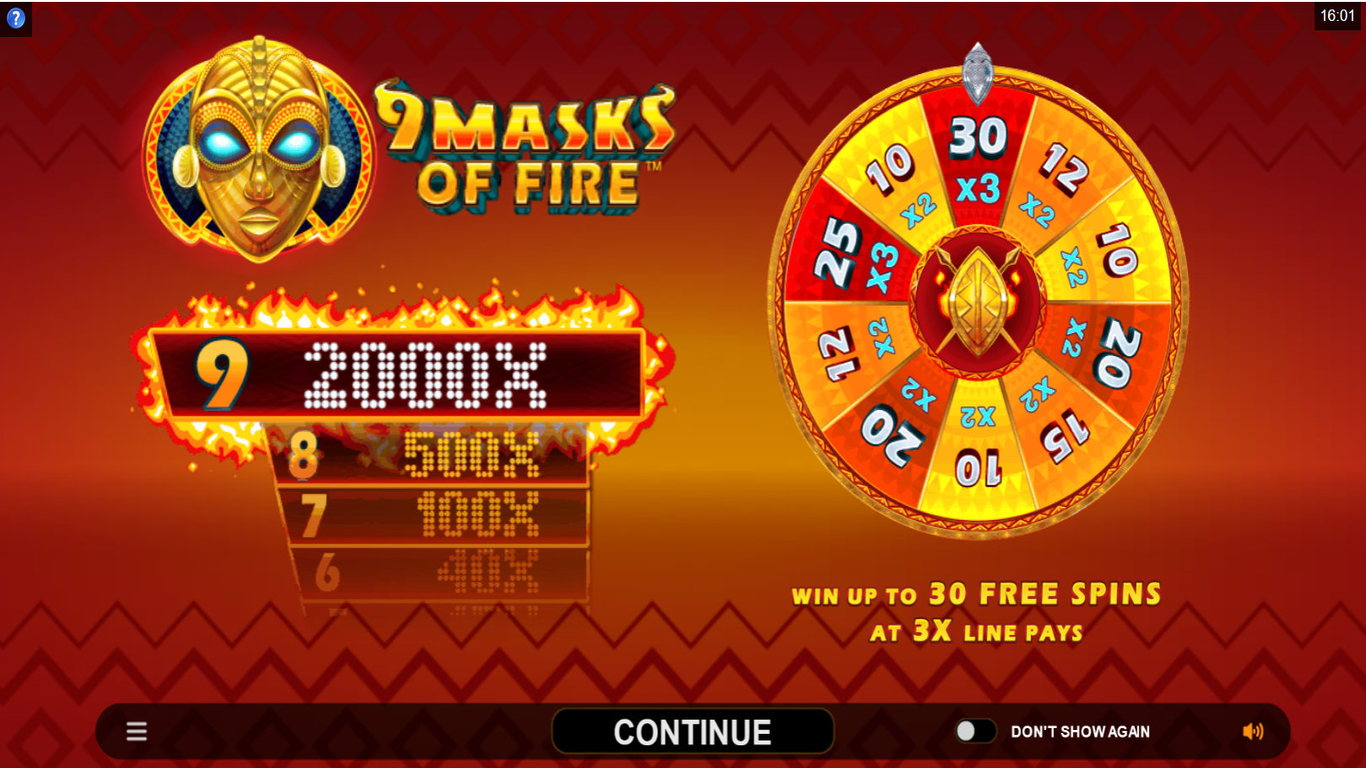 9 Masks of Fire Slot Demo Image