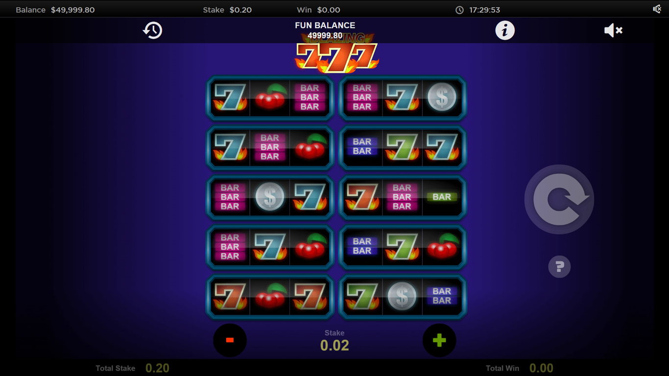 Blazing 777 Slot Demo Image