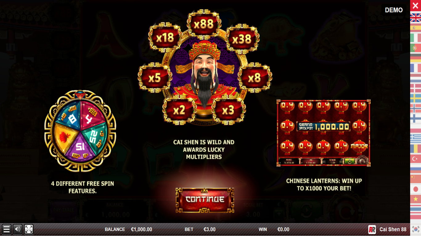 Cai Shen 88 Slot Demo Image
