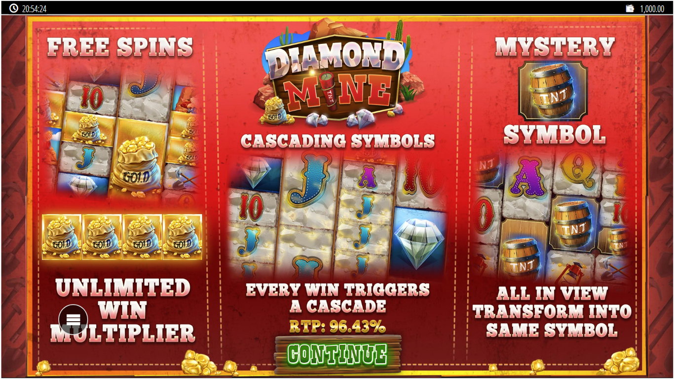 Diamond Mine Extra Gold Megaways Slot Demo Image
