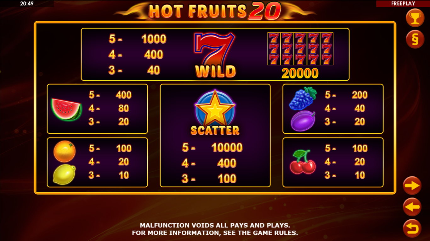 Hottest Fruits 20 Slot Slot Image in Demo - pic. 3