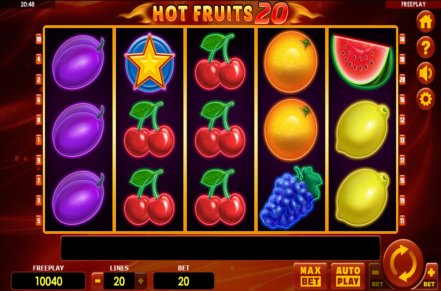 Hottest Fruits 20 Slot Logo