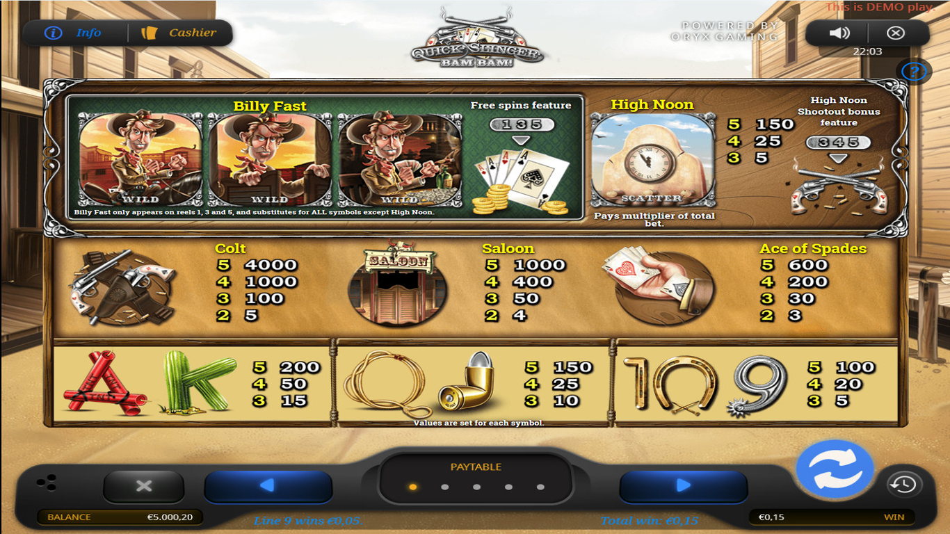 Quick Slinger Bam Bam Slot Slot Image in Demo - pic. 3