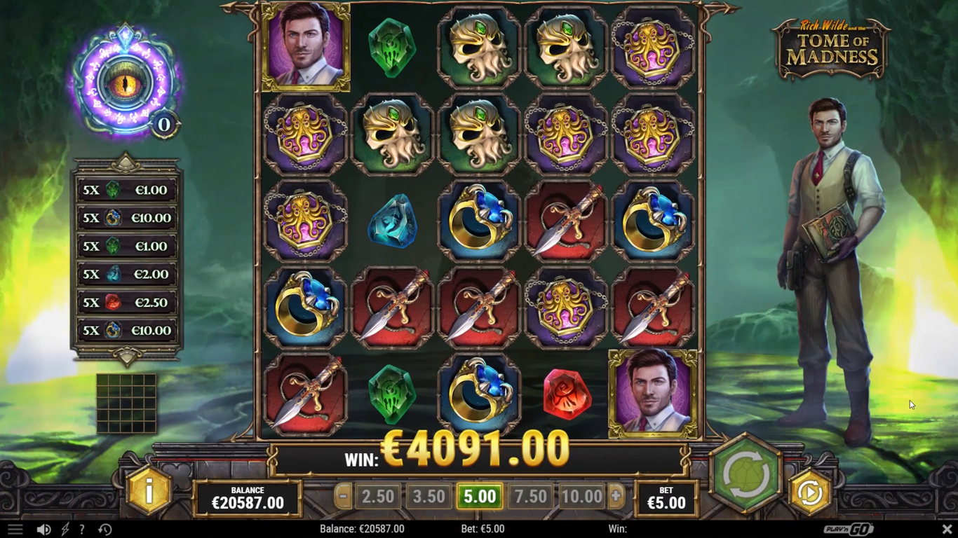 Rich Wilde and the Tome of Madness Slot Demo Image