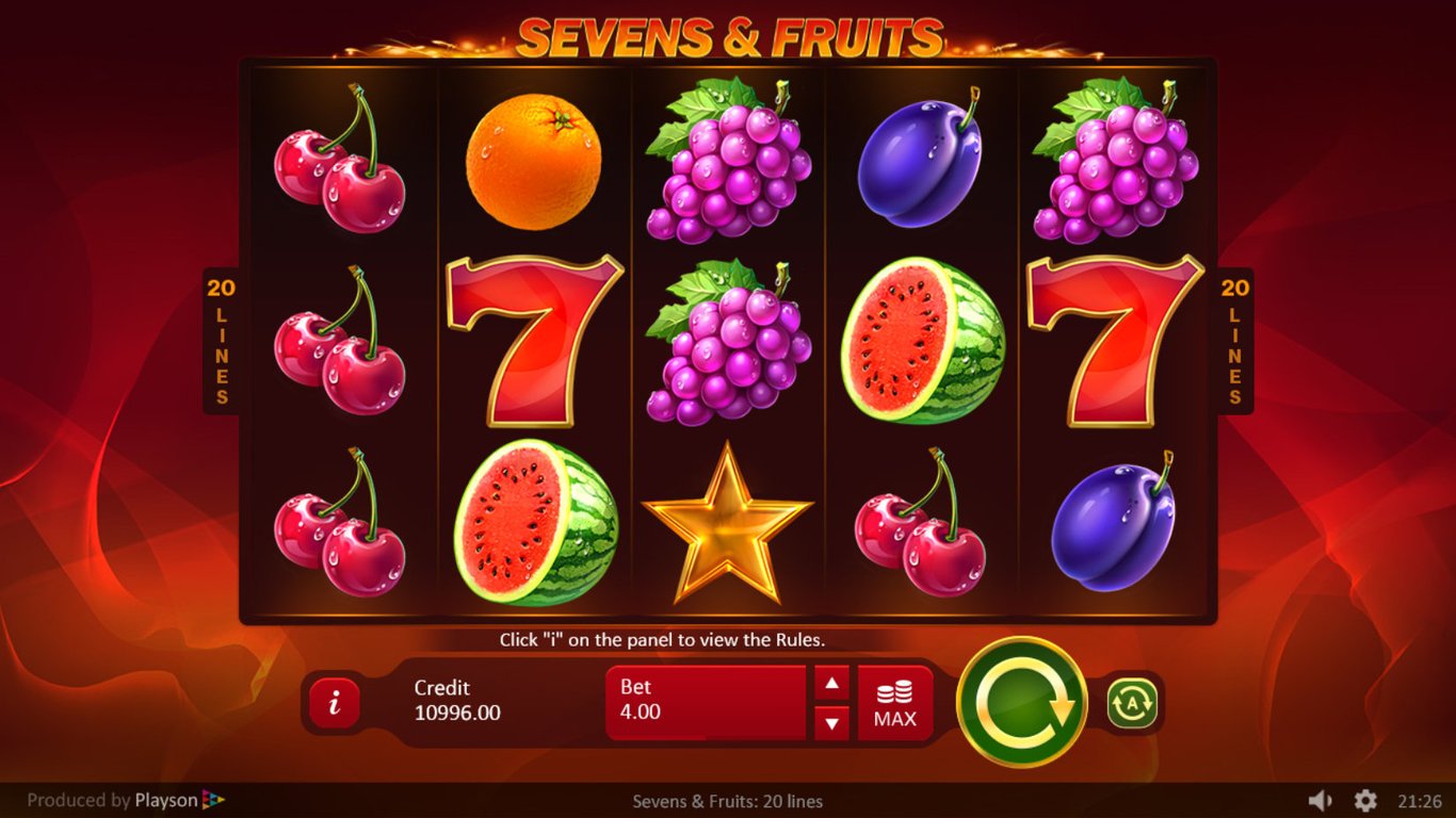 Sevens & Fruits 20 Lines Slot Demo Image