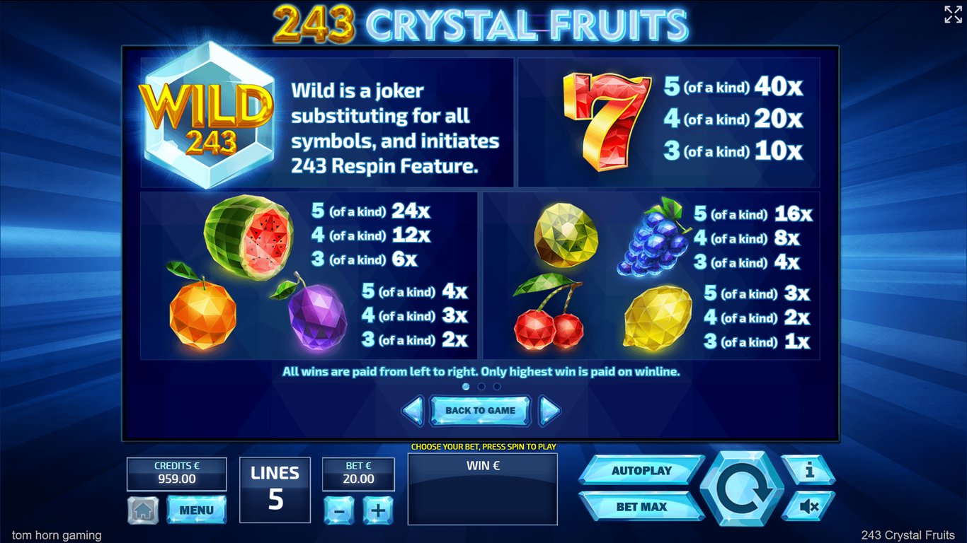 243 Crystal Fruits Reversed Slot Slot Image in Demo - pic. 2