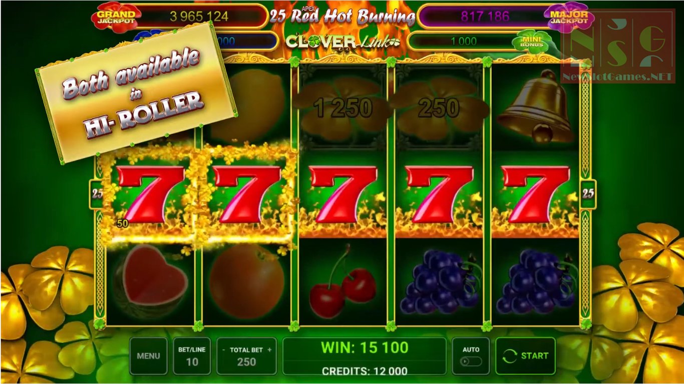 25 Red Hot Burning Clover Link Slot Slot Image in Demo - pic. 3