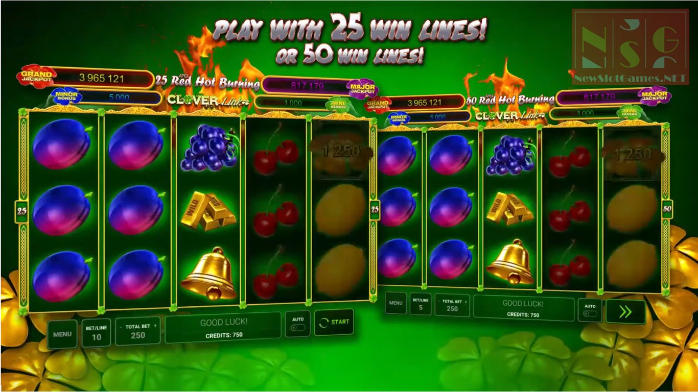 50 Red Hot Burning Clover Link Slot Slot Image in Demo - pic. 3