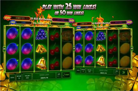 50 Red Hot Burning Clover Link Slot Logo