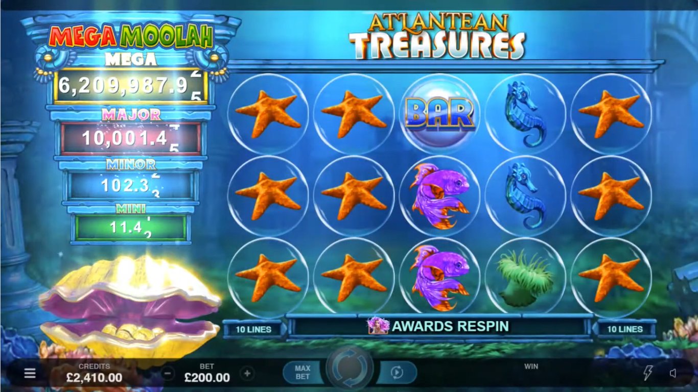 Atlantean Treasures: Mega Moolah Slot Demo Image