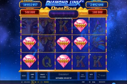 Diamond Link: Oasis Riches Slot Logo