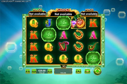 Gem Splash Rainbows Gift Slot Logo