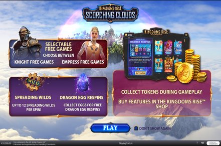 Kingdoms Rise Scorching Clouds Slot Logo