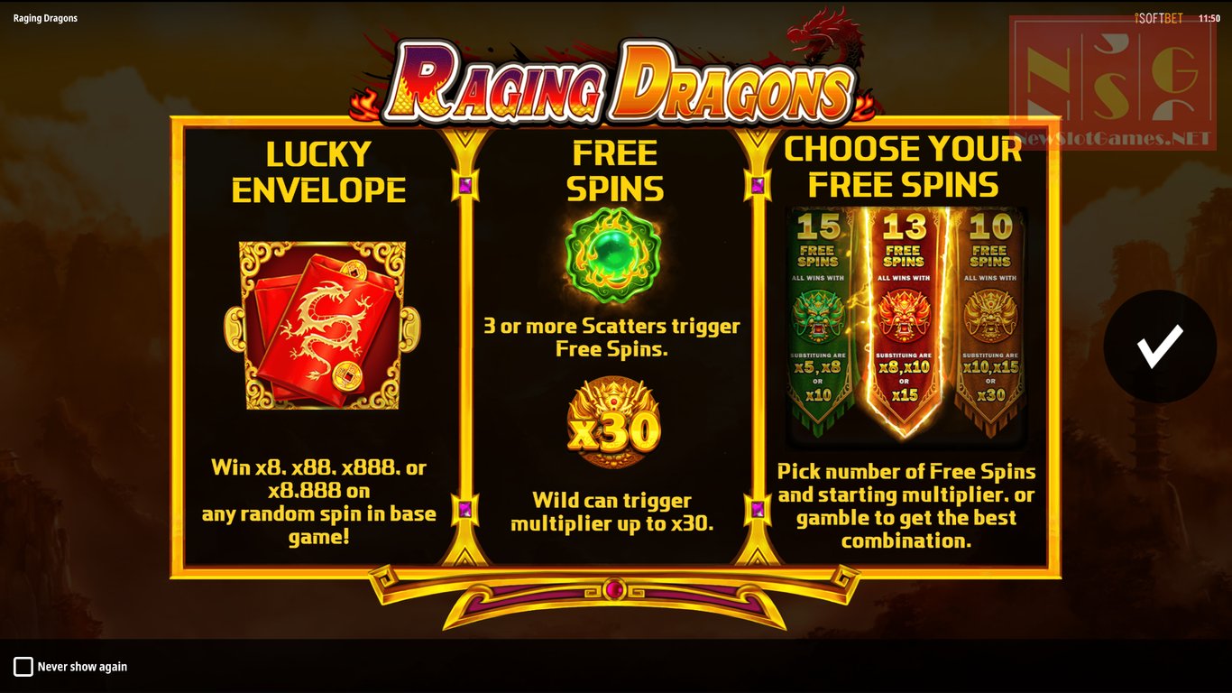 Raging Dragons Slot Demo Image