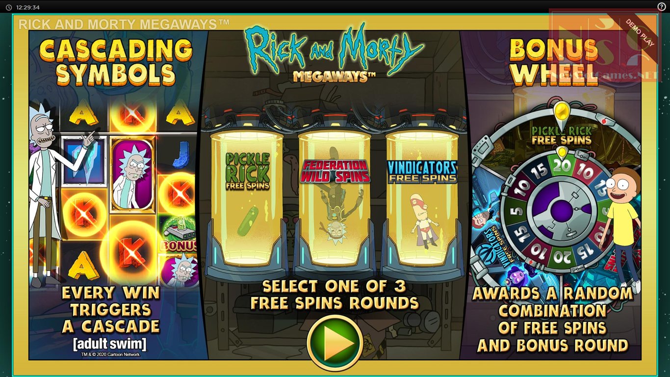 Rick and Morty Megaways Slot Demo Image