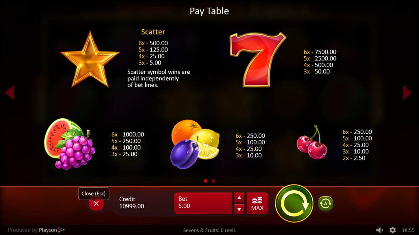 Sevens and Fruits 6 Reels Slot Slot Image in Demo - pic. 3