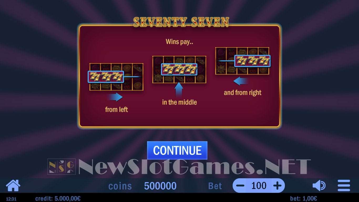 Seventy Seven Slot Demo Image