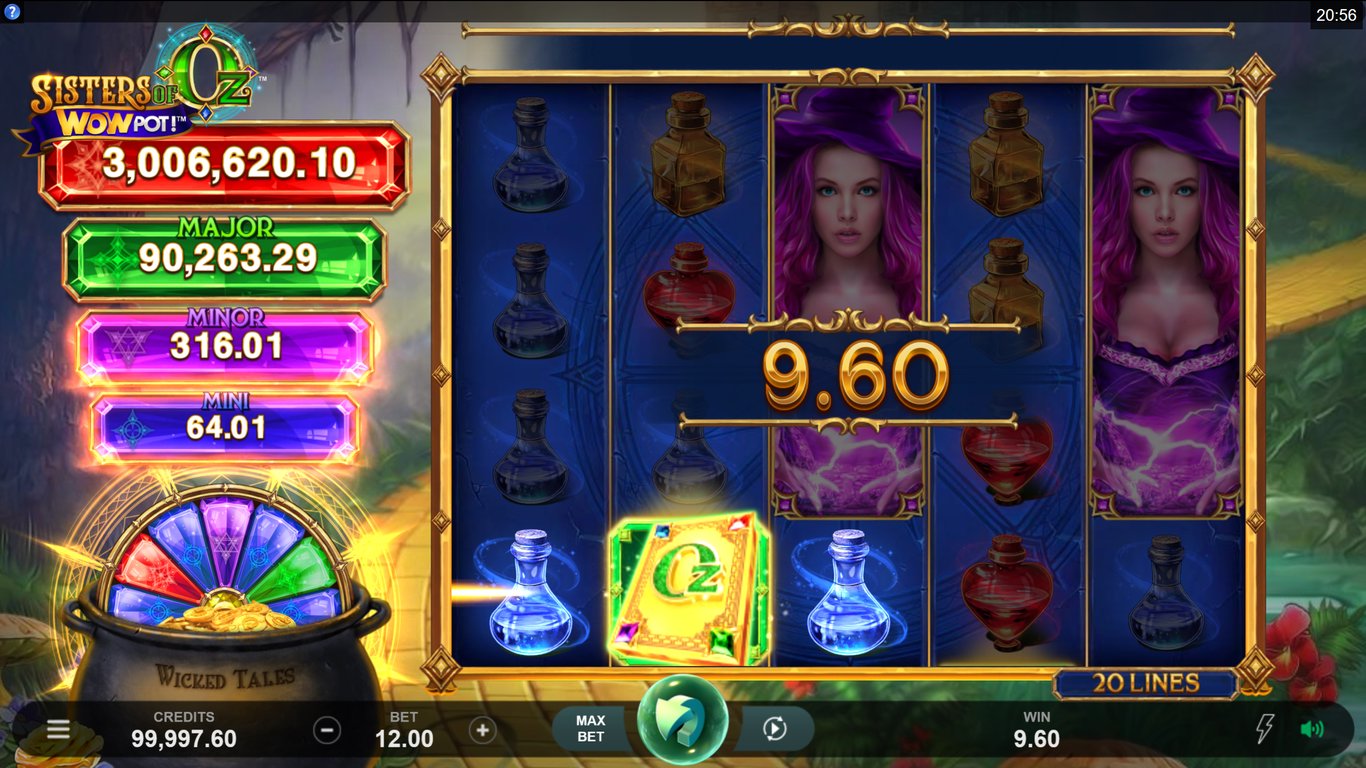 Sisters of Oz WowPot Slot Demo Image