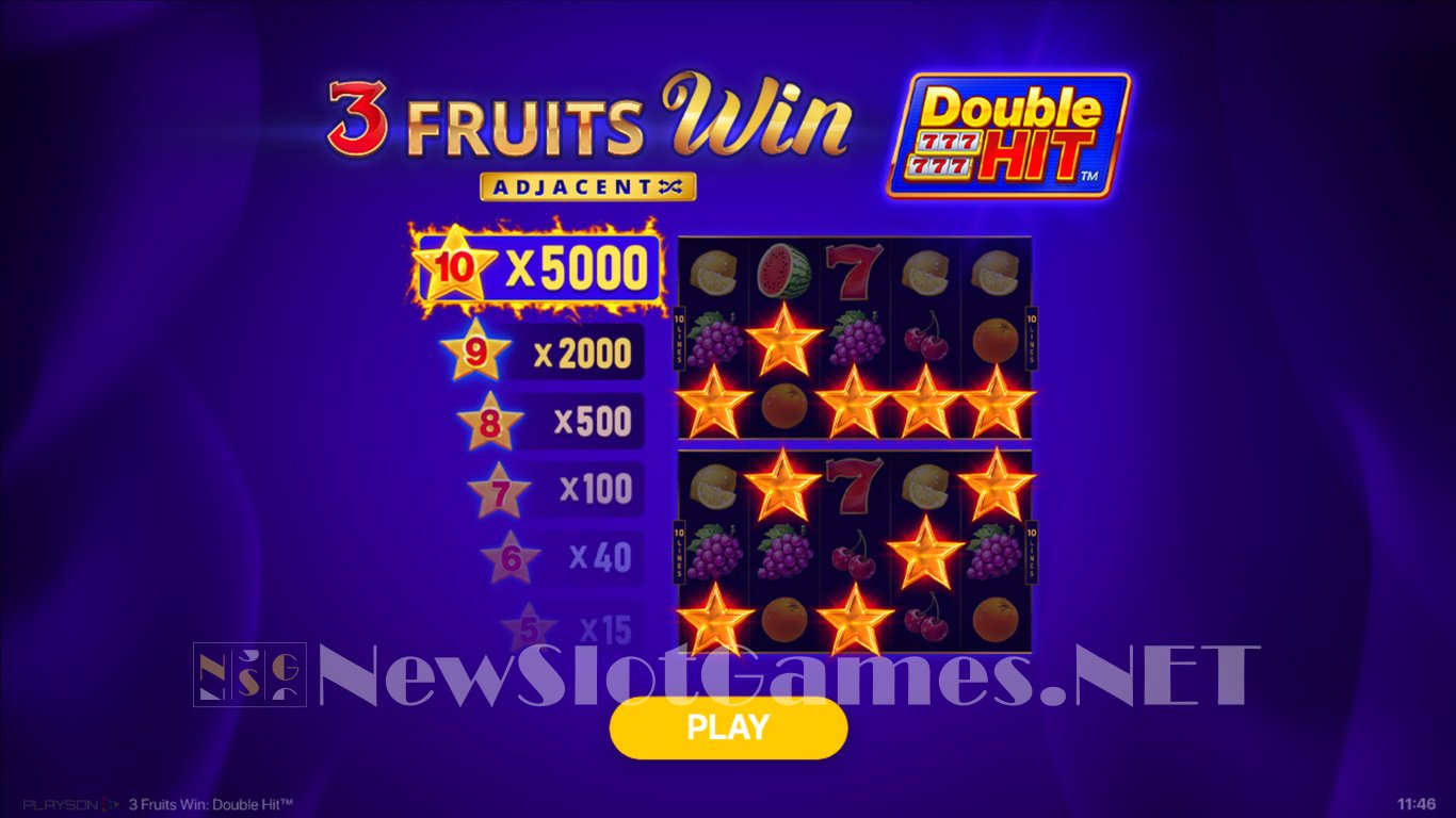 3 Fruits Win Double Hit Slot Demo Image