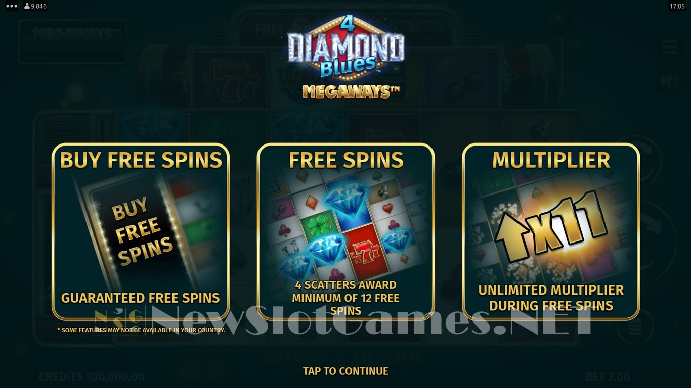 4 Diamond Blues Megaways Slot Demo Image