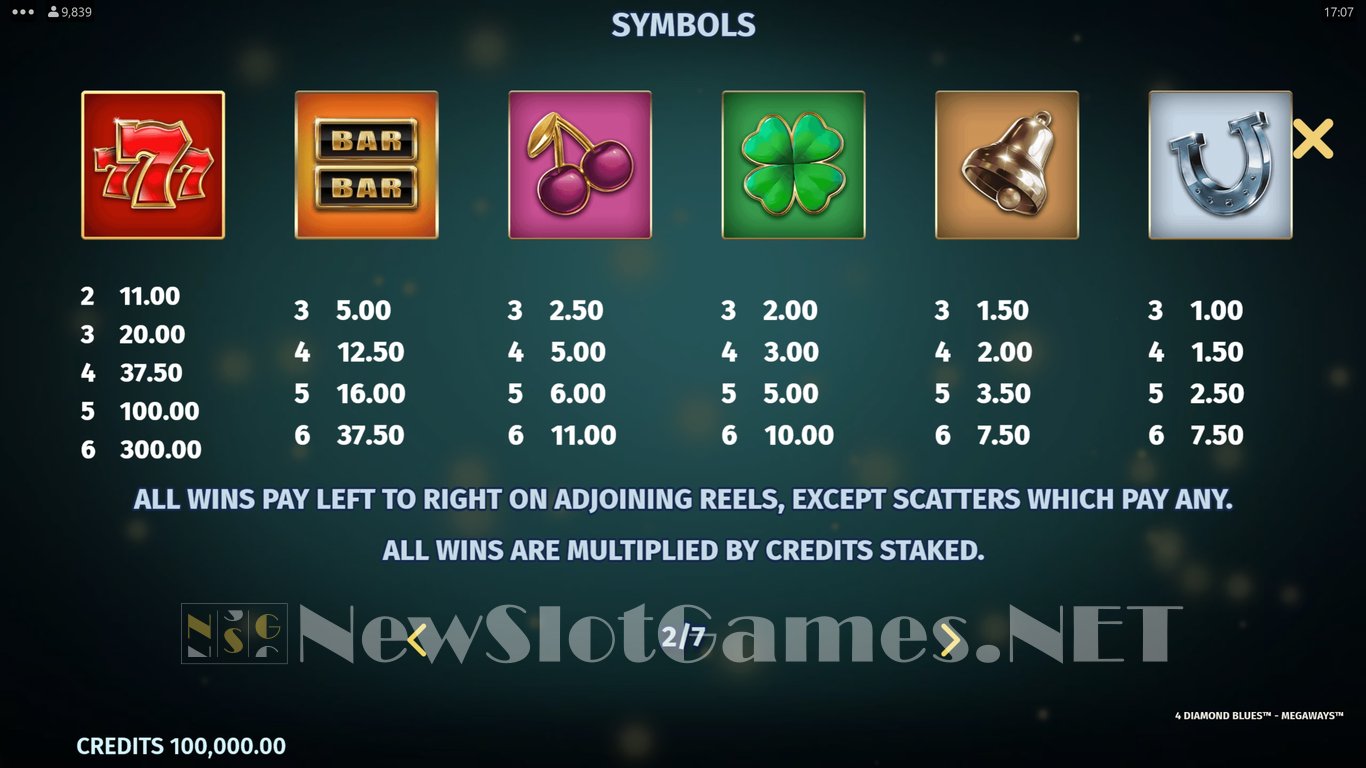 4 Diamond Blues Megaways Slot Slot Image in Demo - pic. 5