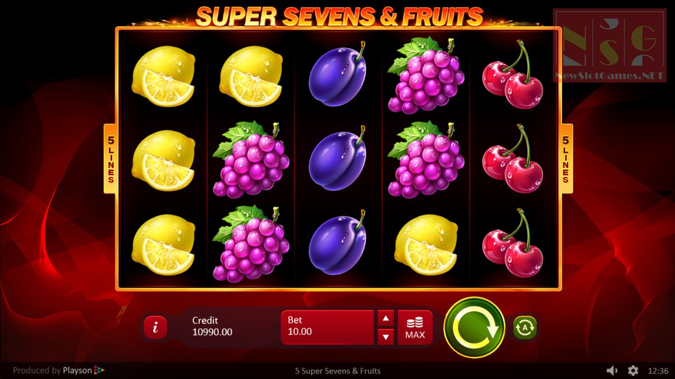 5 Super Sevens & Fruits Slot Demo Image